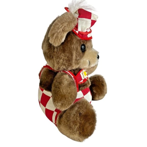 1979 DAKIN Purina Ralston Bear Plush Brown Teddy Stuffed Animal Toy Red White - Picture 3 of 10